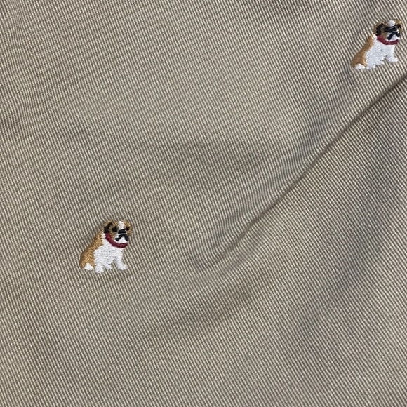 Janie and Jack New with Tag Bulldog embroidered khaki pants - Picture 3 of 5